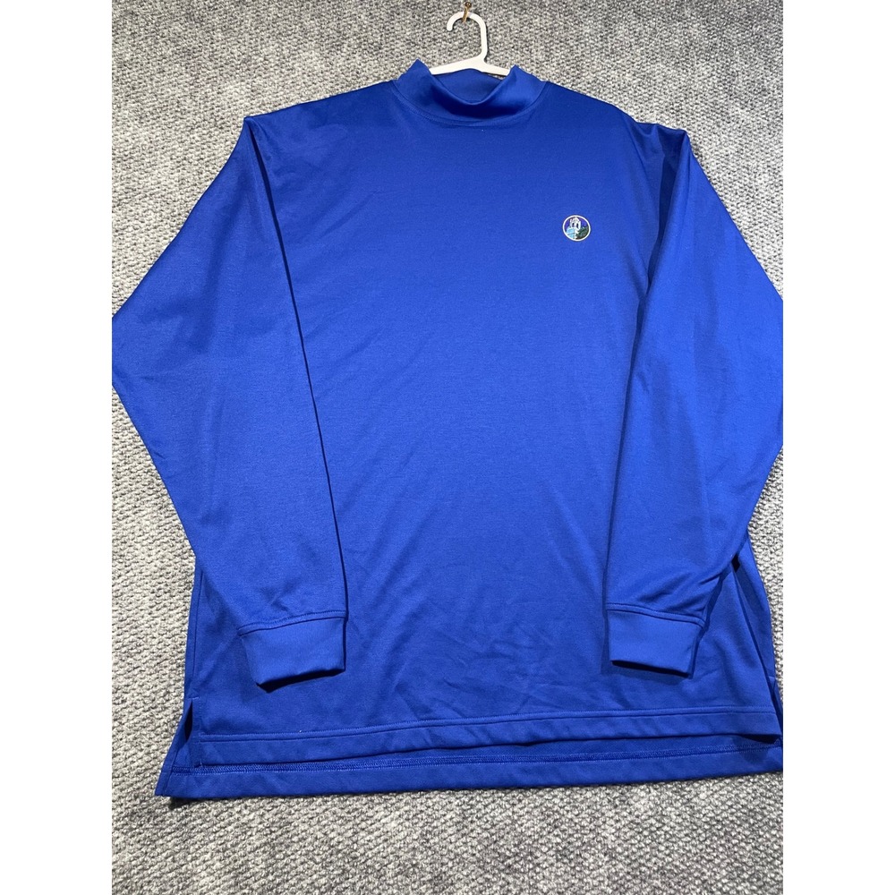 FootJoy Mens XL‎ Royal Blue Mock Neck Performance Golf Pullover Long Sleeve FJ